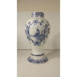Красива стара ръчно рисувана порцеланова ваза Blue Delft. Холандска 2