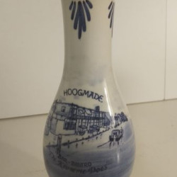 Красива стара ръчно рисувана порцеланова ваза Blue Delft. Холандскаб