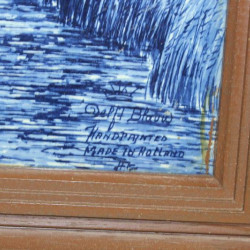 Старо керамично пано Холандски мелници Hand Made с рамка